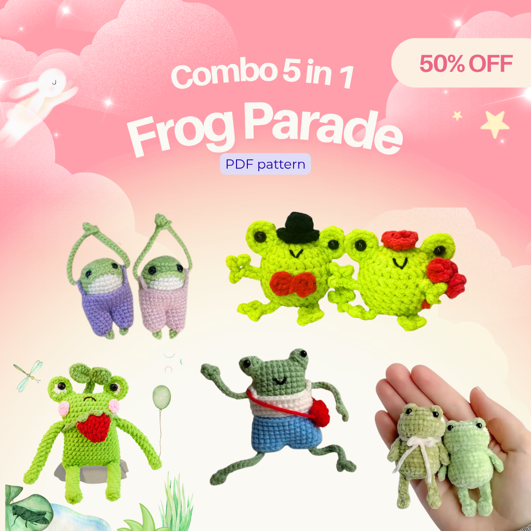 🐸 Frog Parade 5-in-1 Crochet Pattern