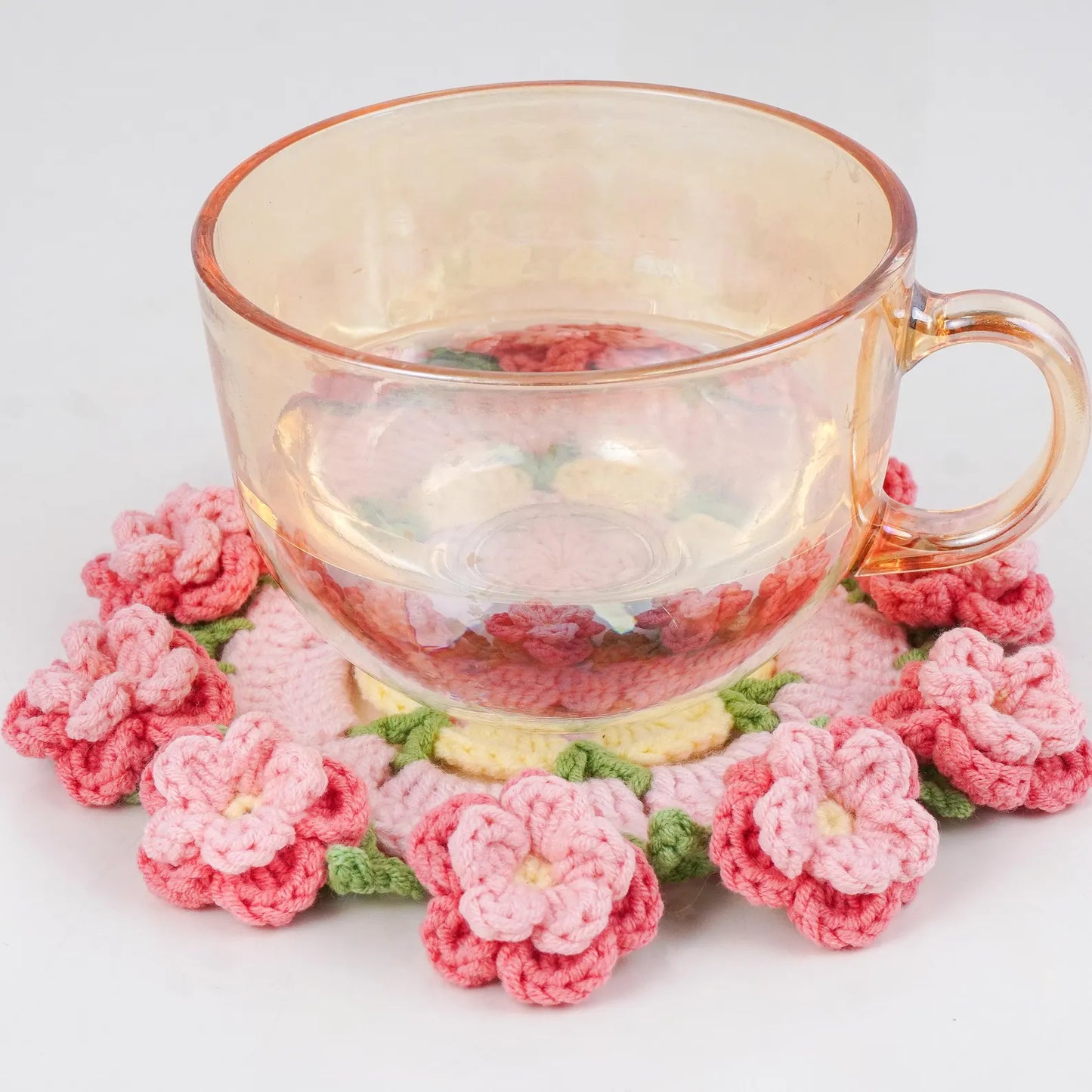 At Peach Blossom Coaster Pot Crochet Pattern