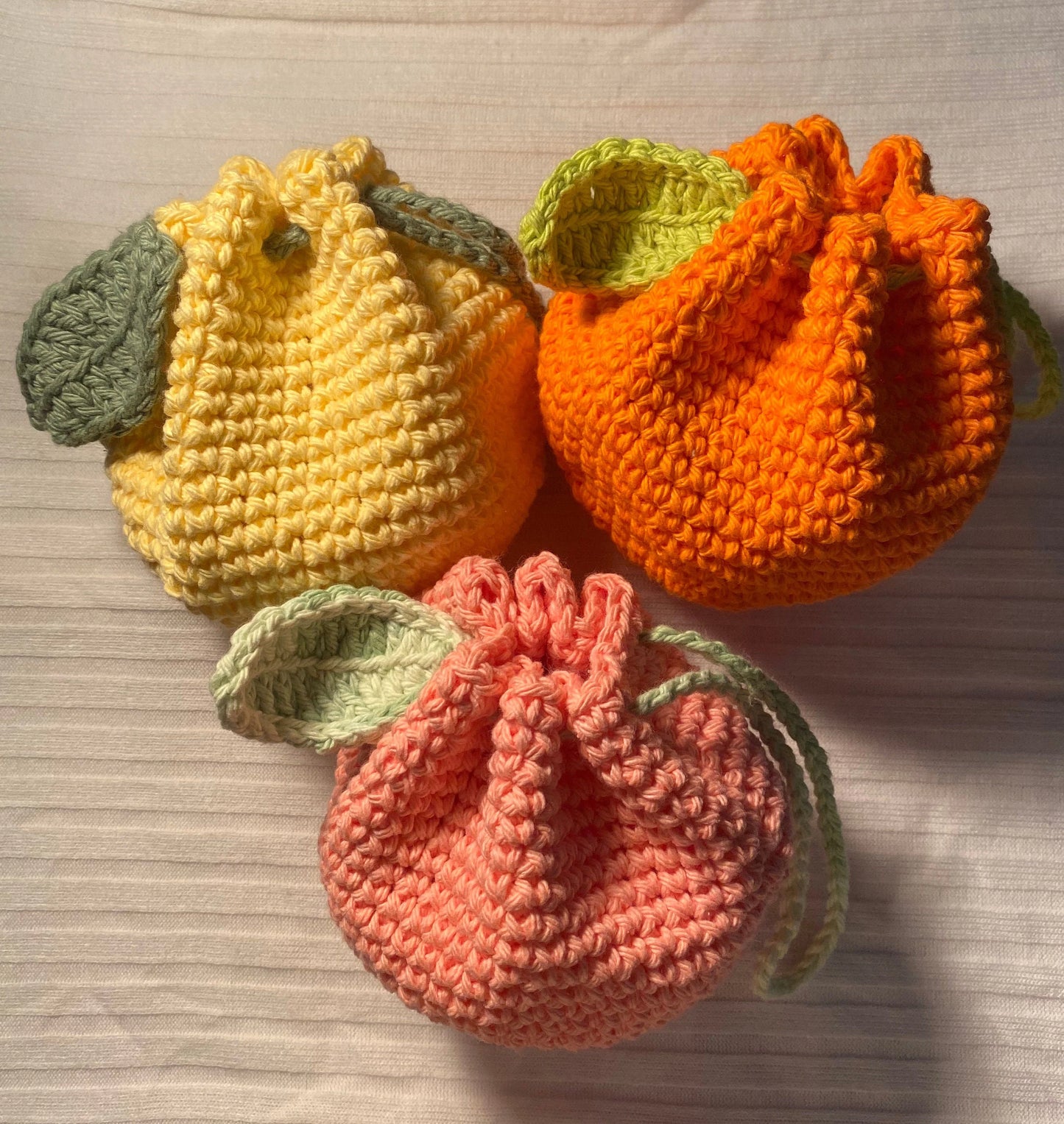 Fruit Drawstring Pouch Crochet Pattern