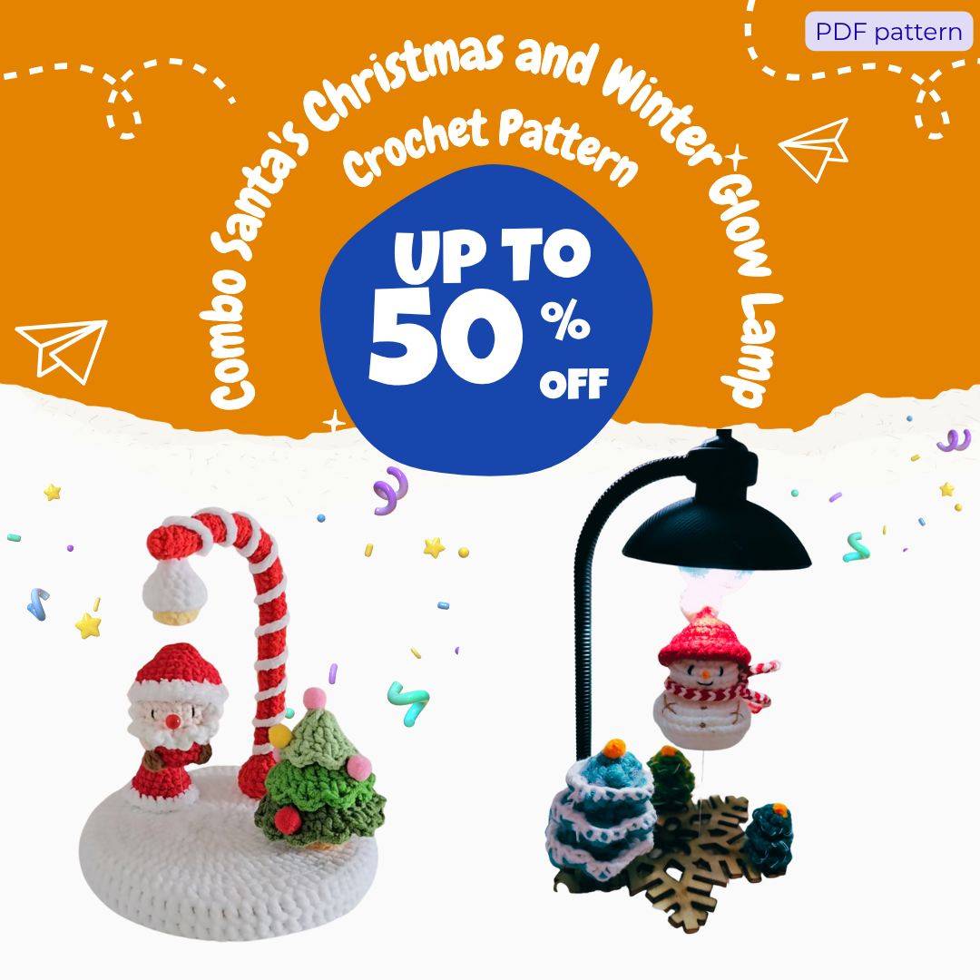 Combo Santa's Christmas and Winter Glow Lamp Crochet Pattern