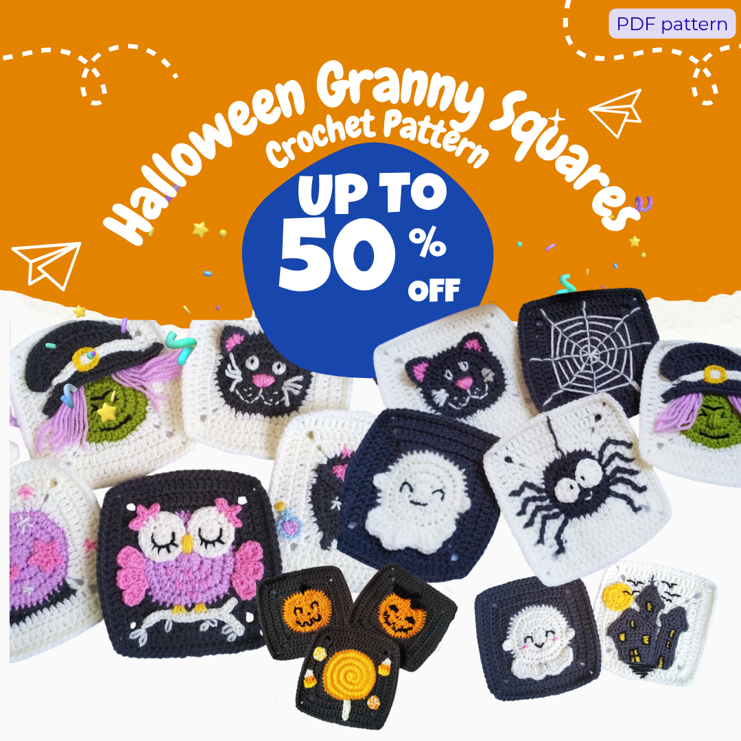 Halloween Granny Squares Crochet Pattern