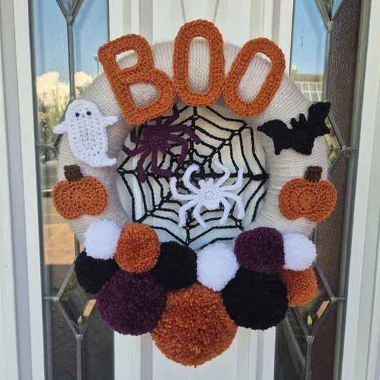 Spooky Boo Wreath Crochet Pattern