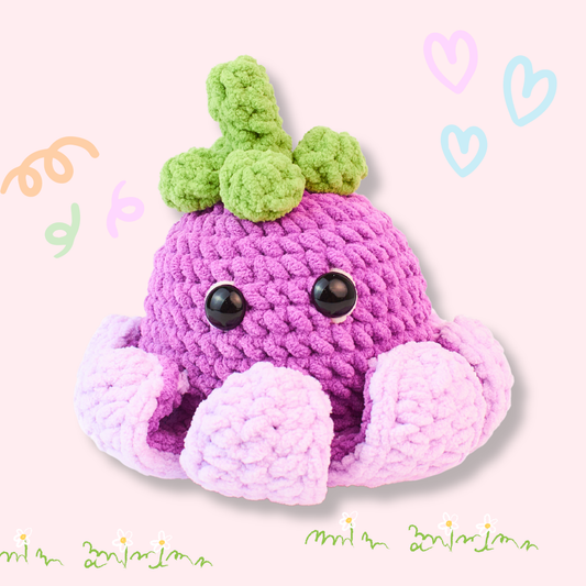 Eggplant Octopus Crochet Pattern