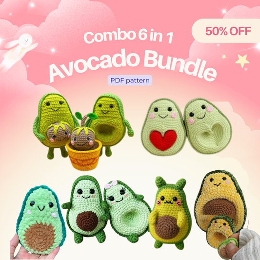 Combo 6 in 1 Avocado Bundle Crochet Pattern