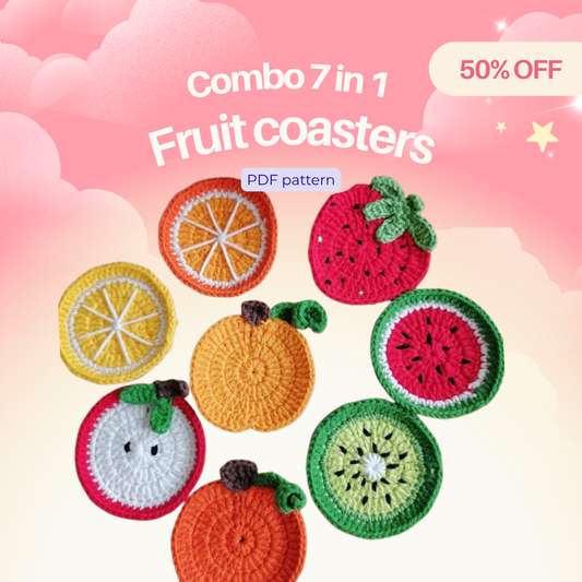 Combo 7 in 1 Fruit coasters crochet pattern