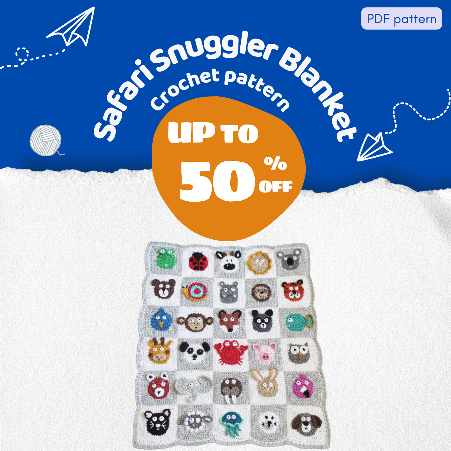 Safari Snuggler Blanket Crochet Pattern